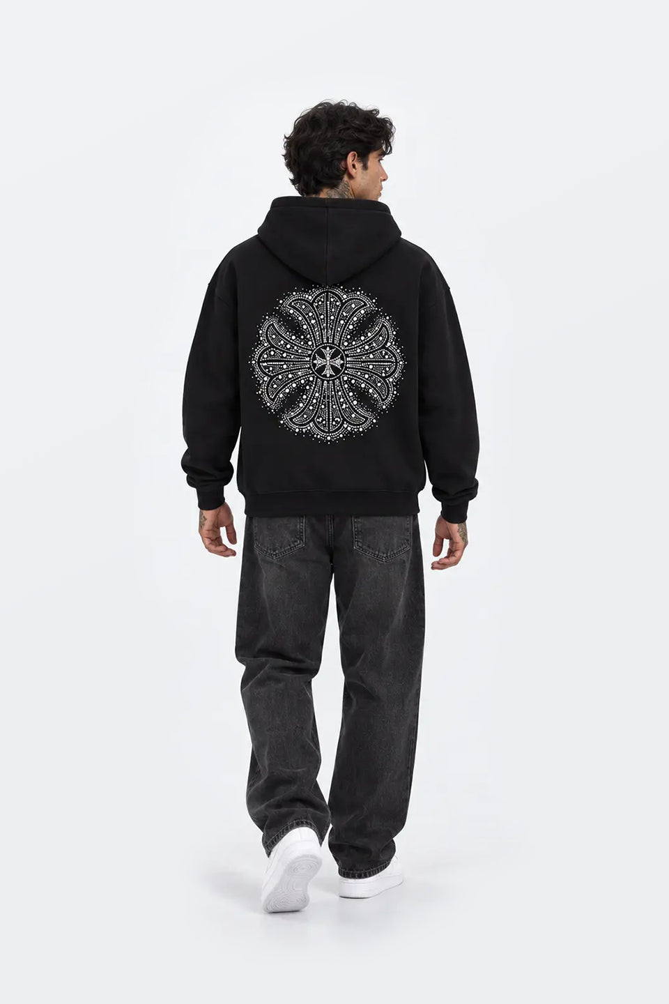 Sudadera cruz pedrerias