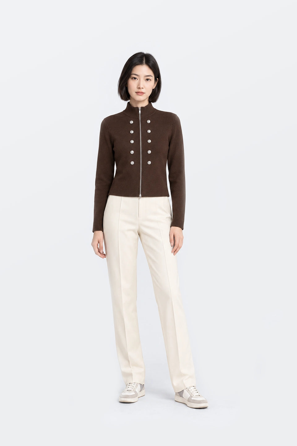Chaqueta punto cuello alto