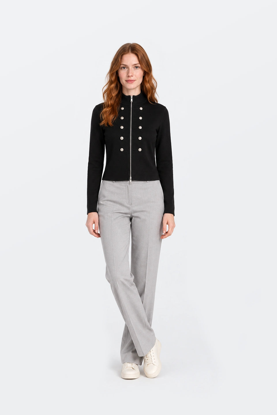 Chaqueta punto cuello alto
